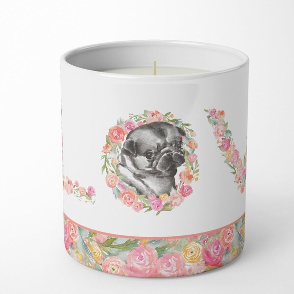 Carolines Treasures 3.75 x 3.25 in. Unisex Pug No.2 Love 10 oz Decorative Soy Candle WDK4464CDL - main